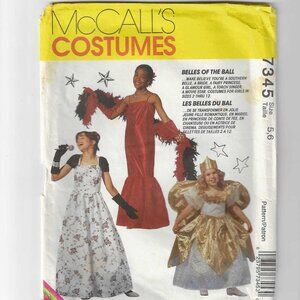 McCall's Costumes #7345 Belles of the Ball Gowns - Girl's Size 5,6 - 1994 UNCUT